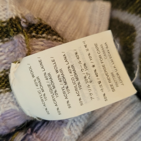 J‎ Crew Faire Isle Blue Nordic Abstract Wool Mohair  Sweater XS - Picture 8 of 8